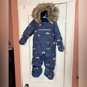 Super Warm CAR SEAT SAFE Deux Par Deux Snowsuit/ Bunting 12 month EUC